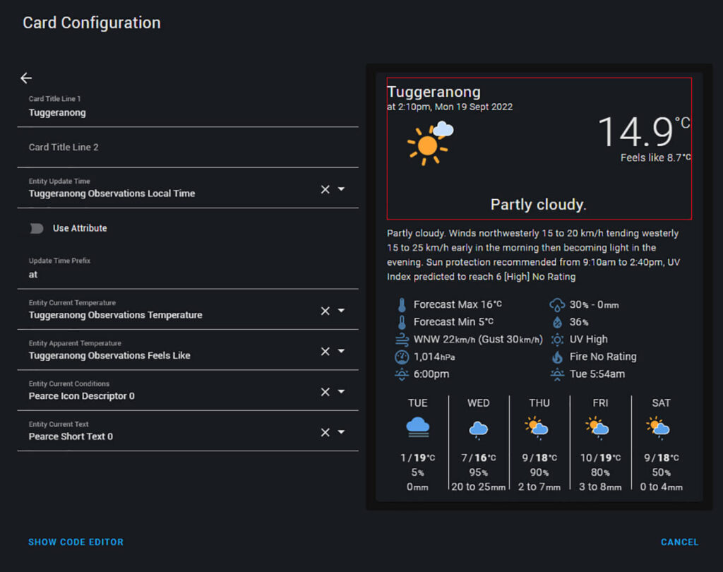 platinum-weather-card home assistant repo screen