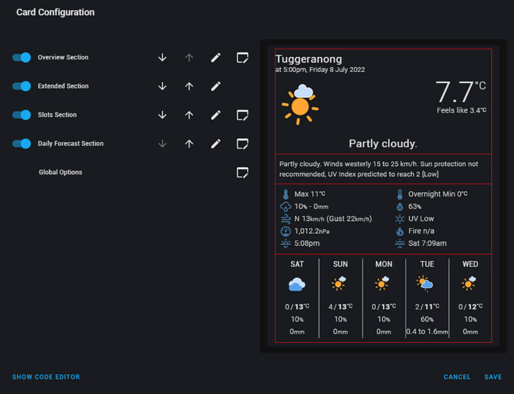 platinum-weather-card home assistant repo screen