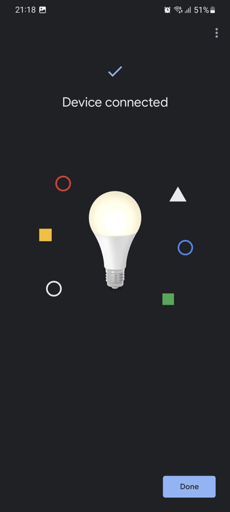 Zemismart Matter Smart Bulb ZML2 Device Connected
