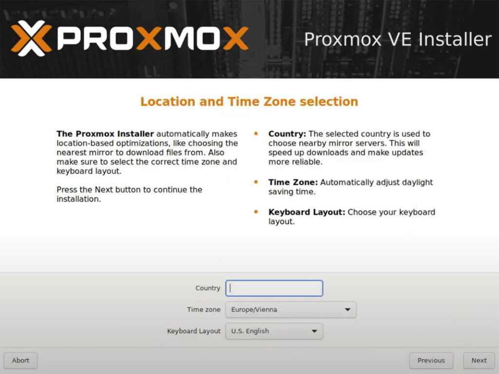 Proxmox 8 Home Assistant OS Install: Location and time zone