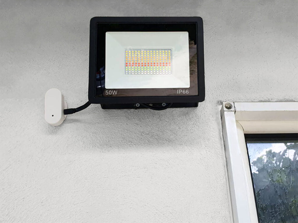 Tuya Zigbee 50W Floodlight Review: Installed